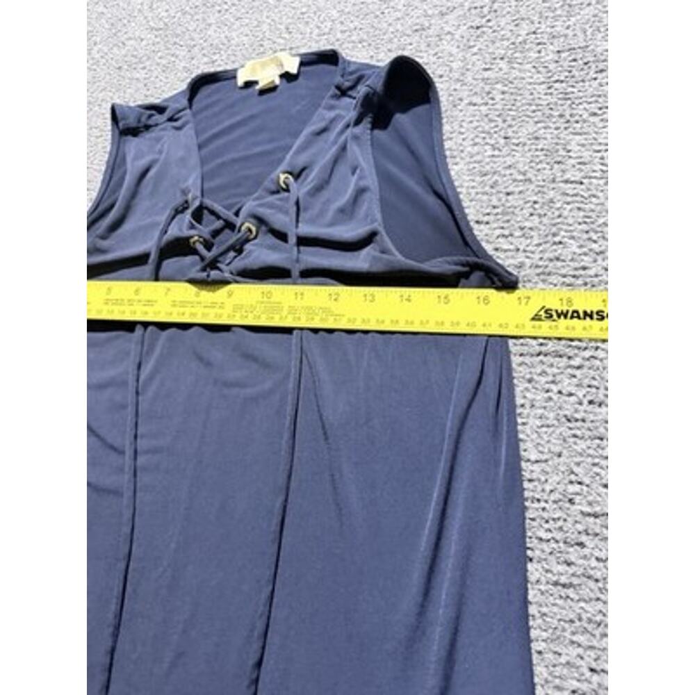 Michael Kors Blue Sleeveless Sz M, Preppy, Casual, Lace-Up Neck, Chic Dress. - Picture 5 of 9